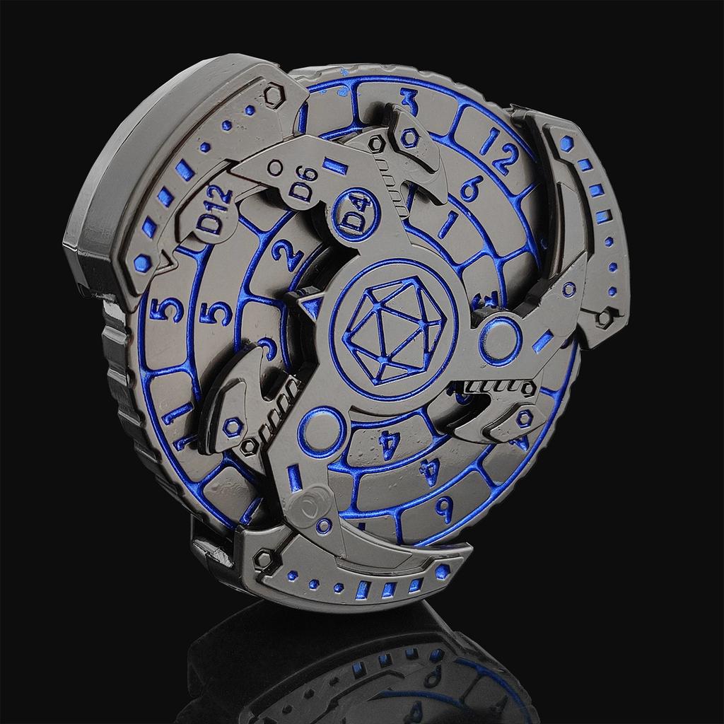 Металлические игральные кости COC Running Dice 7-в-1 Fingertip Gyro Turntable Polyhedron Metal Dice DND Dungeons & Dragons