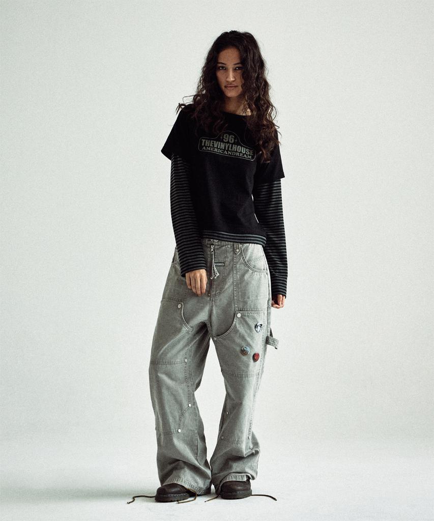 THEVINYLHOUSE 96 Layered Ls Tee Black