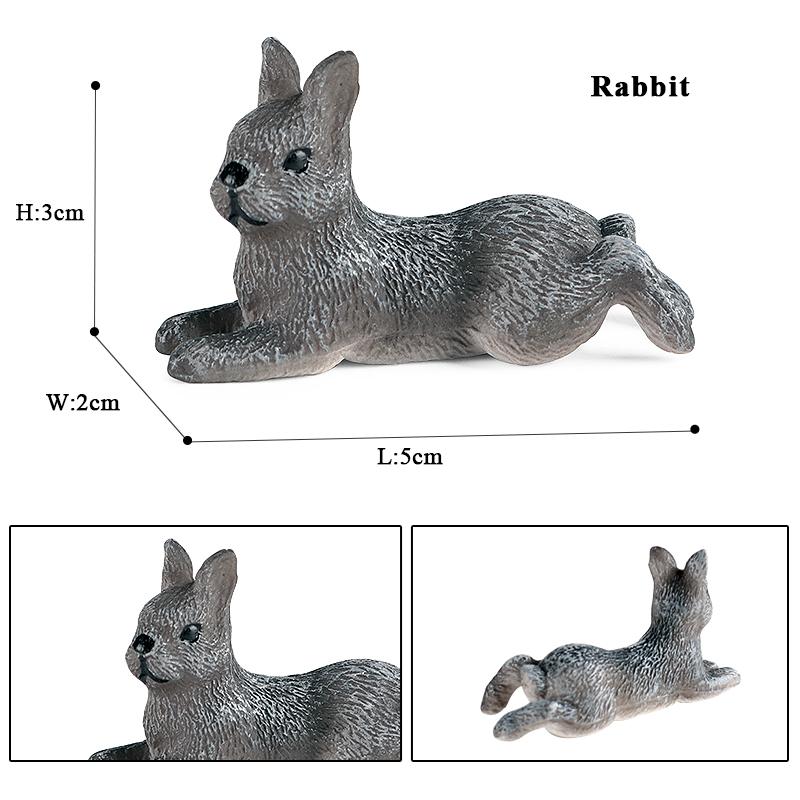 Oenux Lovely Farm Rabbit Bunny Model Action Figure Figurine Wild Desert Cottontail Hare Cute PVC Decoration Education Kid Toy