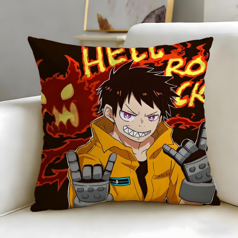Популярная аниме-наволочка Fire Force, мягкая и легко стирается – подходит для дивана, кровати, путешествий и офиса.