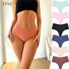 Seamless Thong  For Women Wavy Design Underwear T-back Solid Color  And Comfortable Lingerie