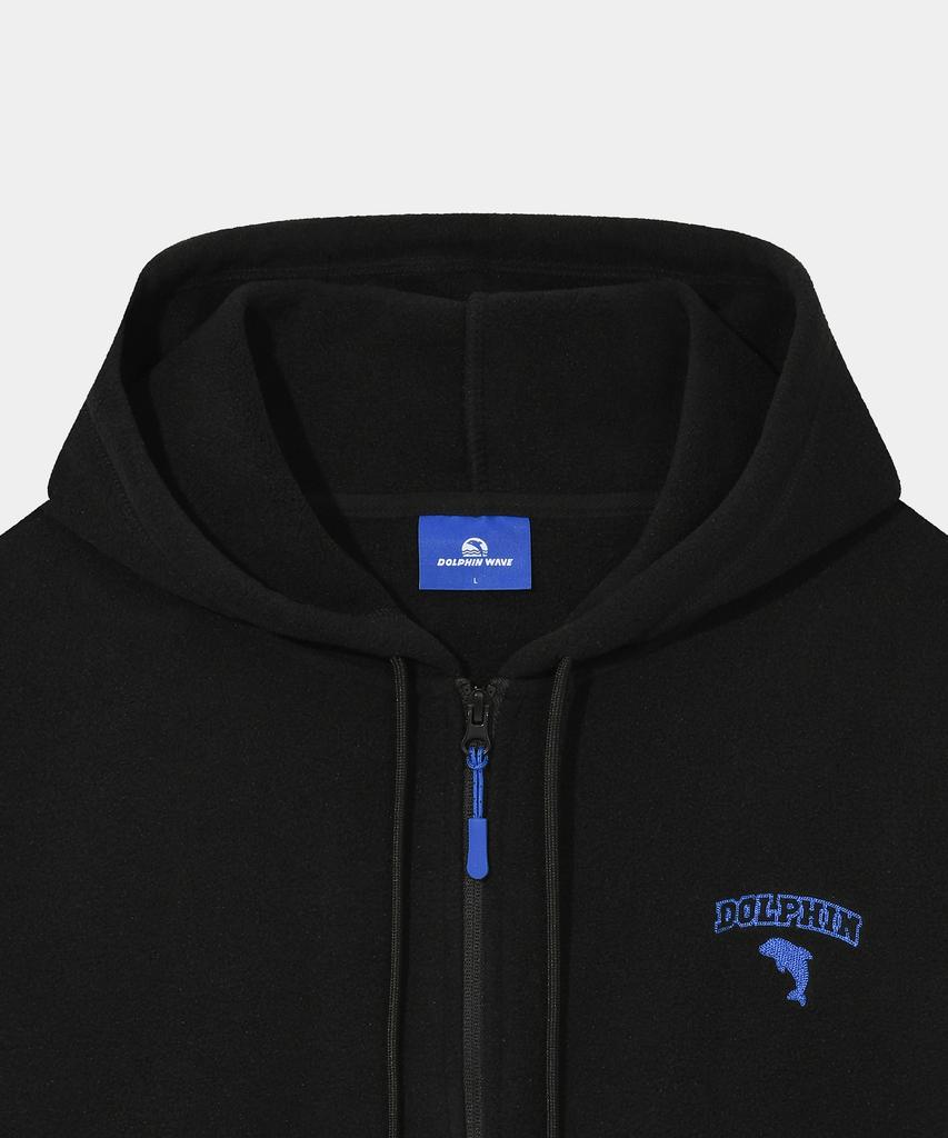 Dolphin Wave Apparel [Набор] Толстовка с молнией из флиса с вышивкой в виде дельфина и брюки на шнурке Черный