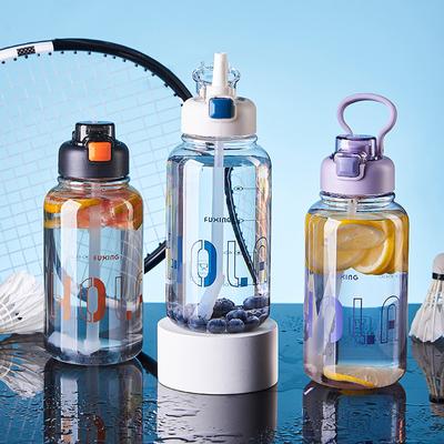 Спортивная бутылка для воды, пластиковая бутылка для воды для улицы, портативная, пластиковая чашка, устойчивая к высоким температурам, минималистичная космическая чашка