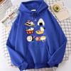 Food Cute Cat Sushi Printed Hoodie Mens Autumn Fleece Oversize Hoody Hip Hop Loose Sweatshirt Soft Oversize  Clothes Tops