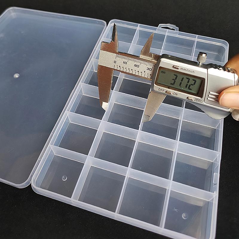 24Grids Plastic Storage Jewelry Box Compartment Adjustable Container Beads Earring Box Jewelry Rectangle Box Case