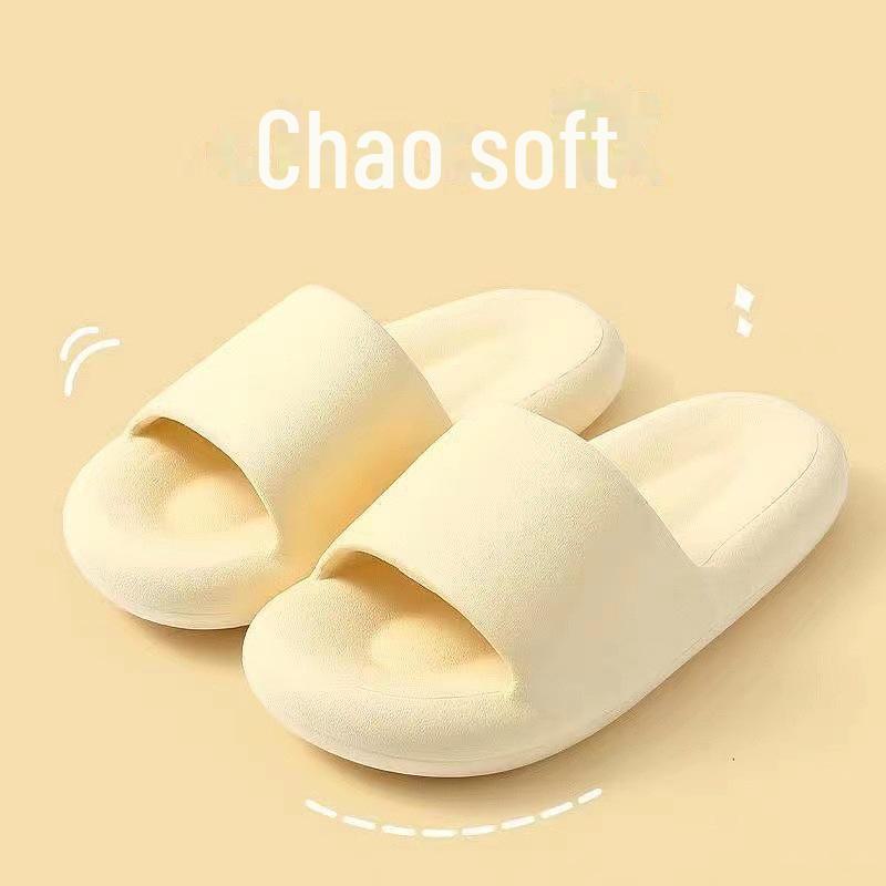 Женские нескользящие тапочки с открытым носком на толстой подошве - летние сандалии для дома и улицы