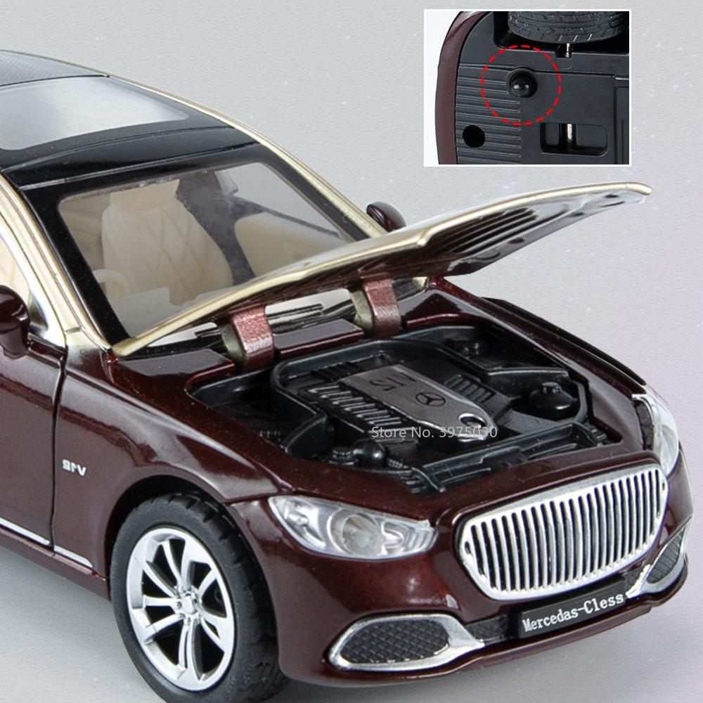 1/32 Alloy Diecast Benz Maybach S680 Car Model Scale Toy High Simulation Vehicle Door Can Open Pull Back Collect Decorative Toys