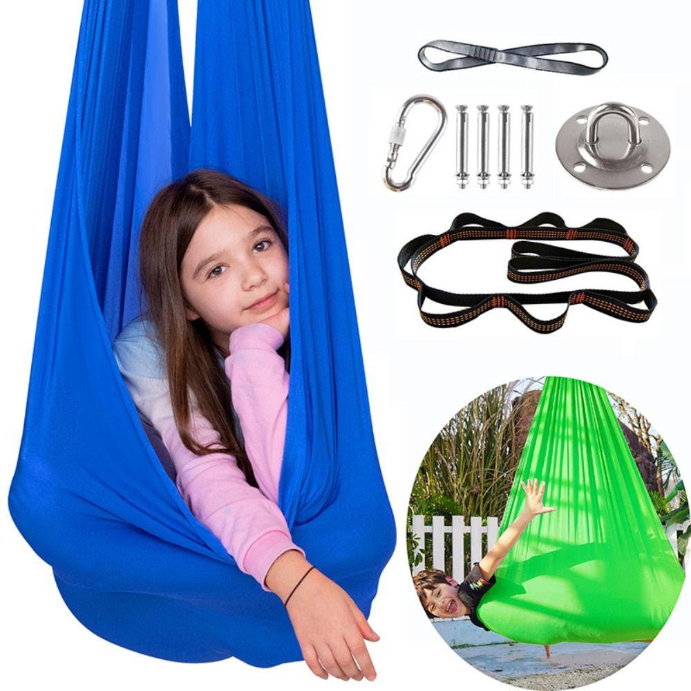 Multicolour Children Aerial Hammock Elastic Air Swing Chair Toy Yoga Fitness Tool  Indoor