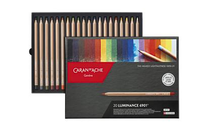 Цветной карандаш Caran Luminance 6901 720, набор из 20 цветов в бумажной коробке d'Ache на масляной основе