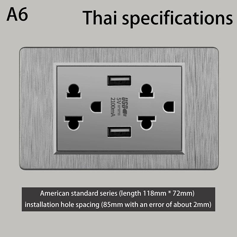 Новое 5 В 2,1 А USB Type-c Зарядное устройство Стандарт Таиланда 118 мм Бытовая Панель Тайский Универсальный Настенный Выключатель Серия Розеток