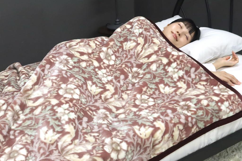 Romance Kosugi Acrylic Blanket (Fluffy Part), Single Size (140 x 200 cm), Izumiotsu, Made in Japan, Dark Red