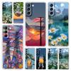 Милый художественный красивый ярко-розовый чехол для телефона Samsung Galaxy S24 S23 S22 S20 Ultra S21 FE 5G S10 S9 Plus S10E S8, прозрачный чехол