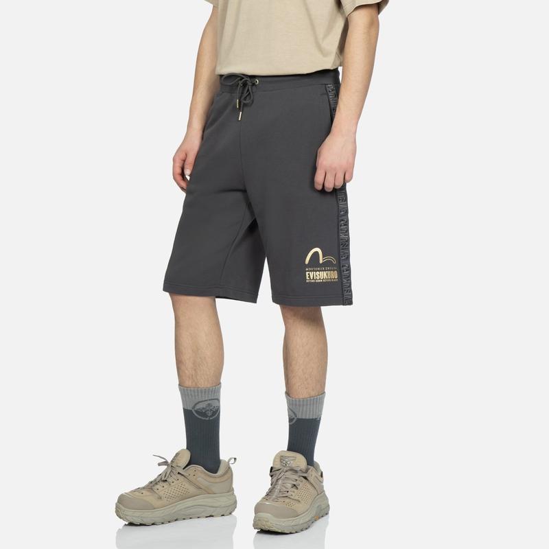 Evisu Логотип Принт Буквы Боковая Полоса Спортивные Прямые Пятиточечные Шорты Мужские шорты 2ESGNM3ST422XXCT
