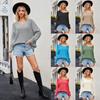 2023 Autumn/winter Women's Casual V-neck Large Size Fashion Knitwear Sexy Pullover Sweater