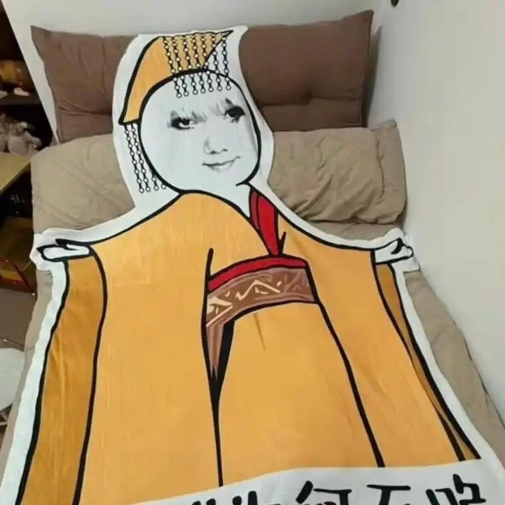 Flannel Emperor Dragon Blanket Fade-resistant Skin-friendly Chinese Meme Blanket Bed Sleep Soft Sofa Throw Blanket