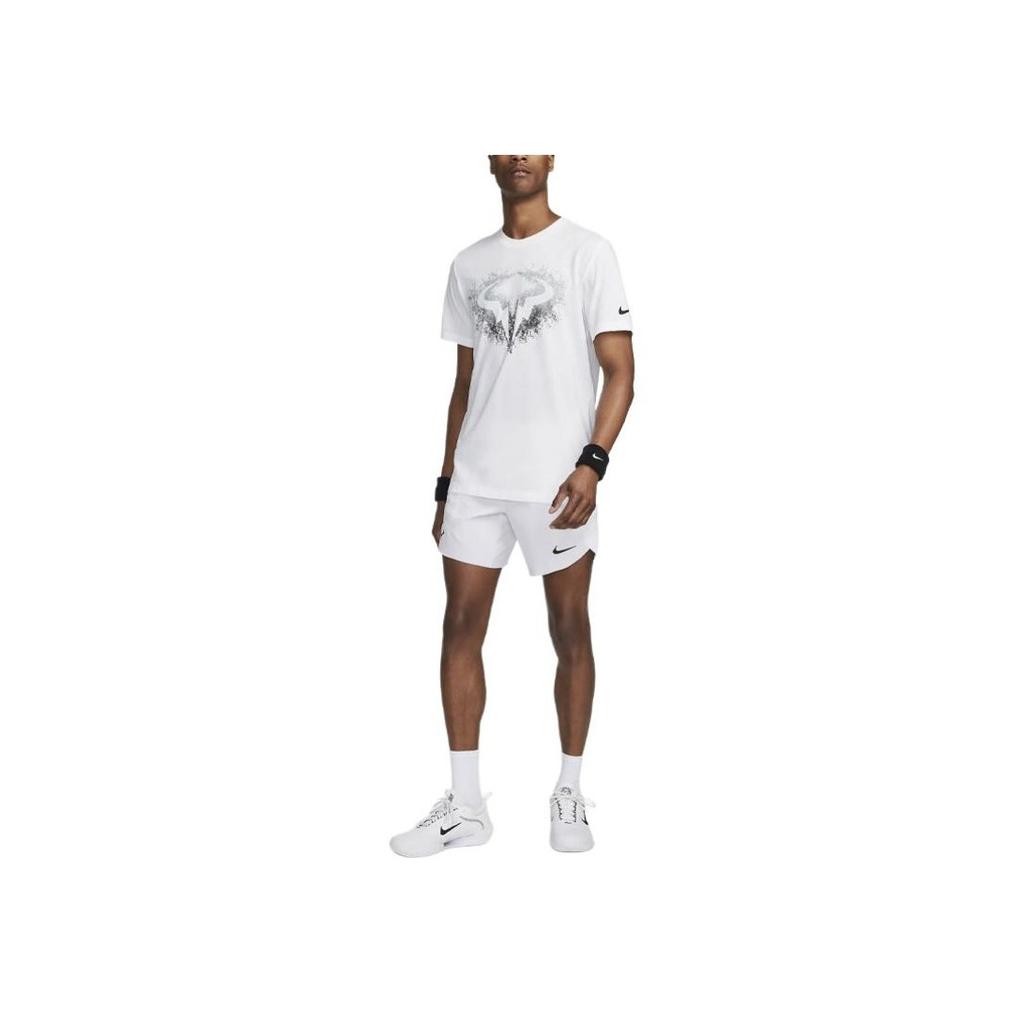 Nike Футболка Court Dri-FIT Rafa с логотипом и принтом, с круглым вырезом и коротким рукавом, мужские топы, белые FJ1504-100