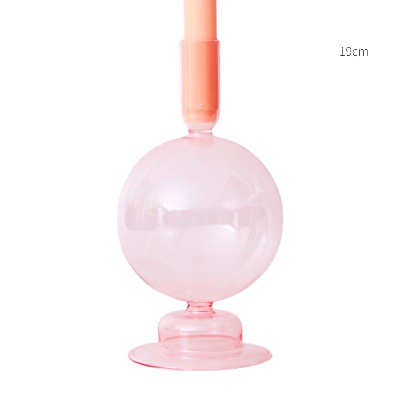 Pink Glass Candle Holder Taper Candlesticks Holder Wedding Table Centerpieces Nordic Home Decoration Wedding Decoration