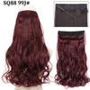 MISS WIG Synthetic Invisible Fish Wire No Clip Wavy Hair Extensions Long Hairpiece Natural Black Brown Blonde for Women Fake Hair Piece