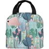Cute Cactus Lunch Bag for Women Insulated Lunch Box Reusable Lunch Cooler Tote Bag Thermal Lunchbag for School Work Picnic