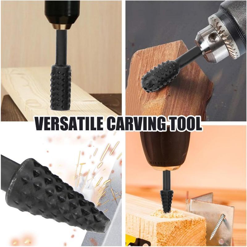 Набор вращающихся сверл Rongon для резьбы по дереву, напильник, рашпиль, сверло из 5 шт., хвостовик 1/4" 6 мм, мощность инструмента