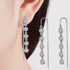 3mm Bezel Moissanite Earrings for Women Exquisite 925 Sterling Silver Long Tassel Earring Wedding Drop Jewelry Gift