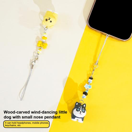 2Pcs Keychain Pendant Puppy Design Lightweight Miniature Key Holder Emotional Healing Keychain Backpack Accessories