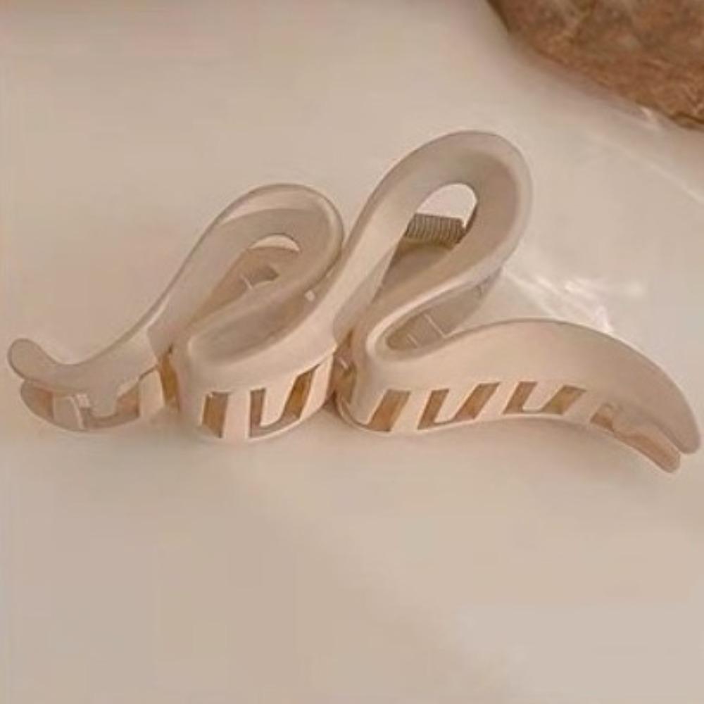 Plastic Wave Hair Clips Solid Curved Hair Claw Headwear Frosted Shark Clips  Travel