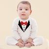 Baby Boy Suit Infant Gentleman Ha Garments Black Bow Tie Jumpsuit Kid Autumn Climb Romper Clothes