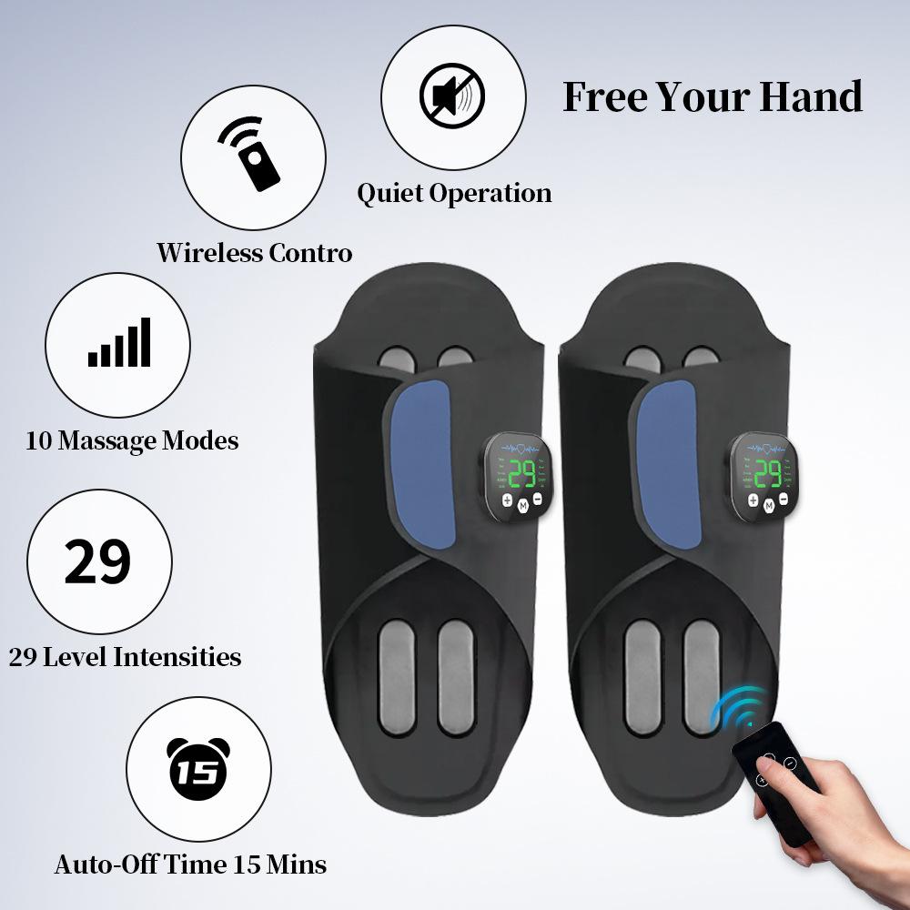 Professional TENS-EMS Foot Massager Machine for Relaxation, Shiatsu Acupoint Massage Pad with Pulse, Portable Home Use
