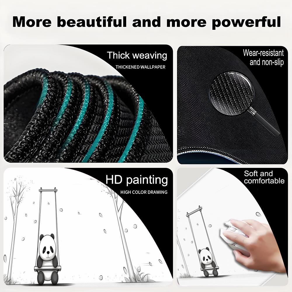 2026 Cute Animal Panda Large Mouse Pad PC Computer Game MousePads Keyboard Mats Rubber Anti-slip Mouse Mice Mat 40x90 CM