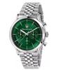 Maserati Epoca Chronograph Stainless Steel Green Sunray Dial Quartz R8873618033 100M Men's Watch