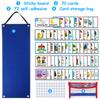 Kid Visual Schedule Hanging Visual Planner Chore Chart with 70 Cards Magnetic Children Learning Calendar Chart Educational Toy
