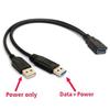 Кабель-удлинитель данных с дополнительным питанием USB 3.0 гнездо на двойной USB Type A штекер Кабели-разветвители питания для мобильного жесткого диска, ПК-оборудования