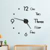 Creative DIY 3D Wall Clock Sticker Acrylic Mute Movement No Battery Home Decor