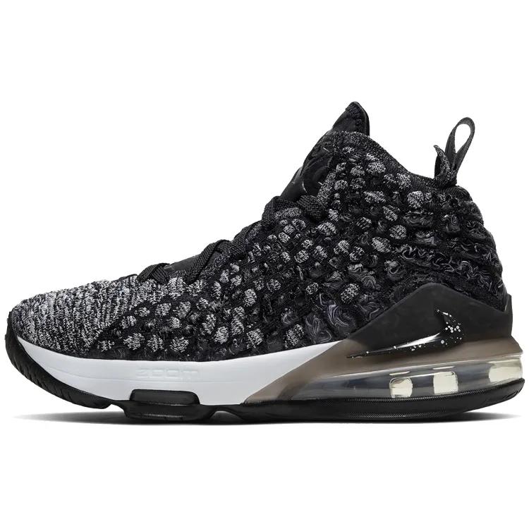 Nike LeBron 17 BG 'In The Arena' (Unisex) Black / Black / White Kids' Basketball Shoes BQ5594 002