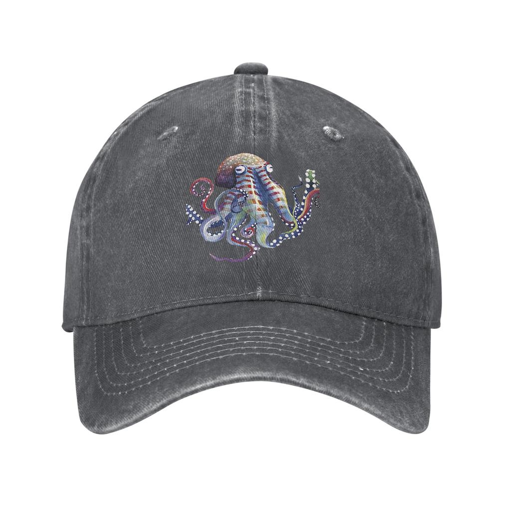 Octopus Denim Fabric Cap Casual Baseball Caps Adjustable Hat Summer Unisex Baseball Hats