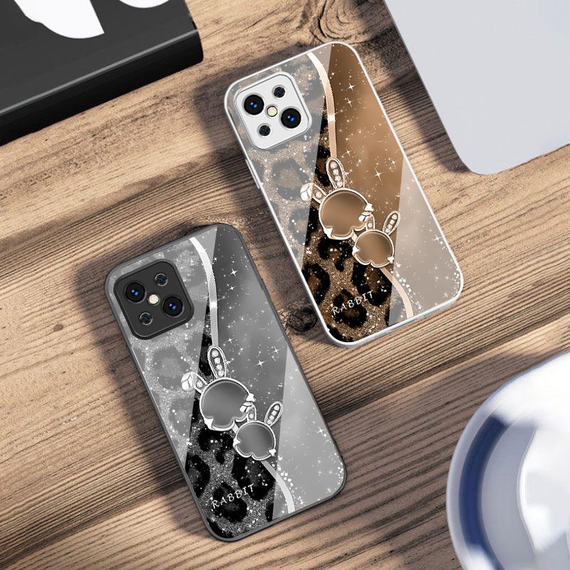 Мультяшный леопард и кролик Для Oppo Find X5 X8 Pro X3 Lite A72 58 73 54S F11 79 Reno 6 4Z 5G Nord N200 Закаленное стекло Чехол для телефона