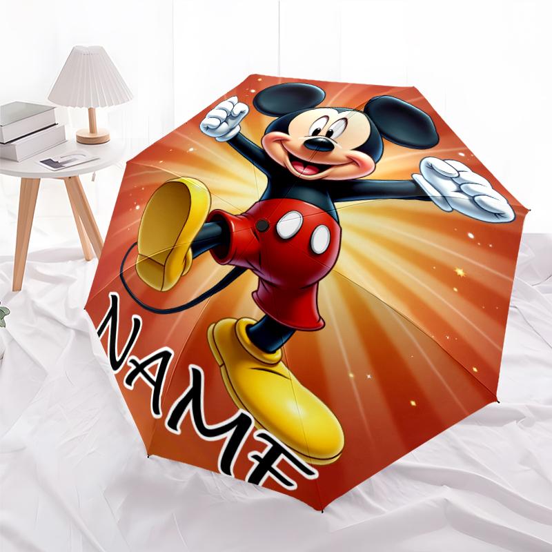 Personalized Name M-Mickey Print Umbrella - Automatic Open/Close, Eight-Rib Durable Frame, Automatic Folding Umbrella
