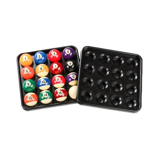 Standard Billiard Ball Tray Black Plastic Pool Ball Carrying Tray 16 Holes Snooker Billiard Ball Storage Holder Tray for Billiard Pool Table