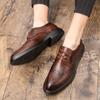2025 Leather Shoes Men's New British Style Dress Business Casual Small Leather Shoes Groom Wedding Shoes