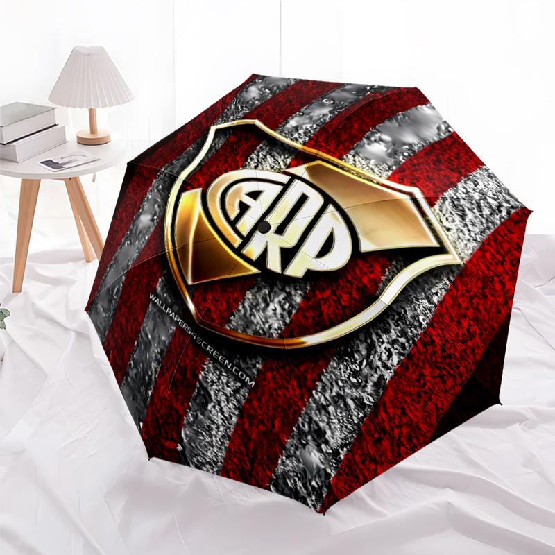 Printed Club Atlético River Plate Printed Folding Umbrella,Outdoor,Leisure,And Travel Umbrella,Durable Umbrella Fabric,Birthday And Holiday Gift