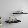 VidaXL Floating Wall Shelves 2 Pcs Black 40x23x3.8 Cm MDF
