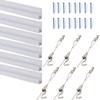 L Type Picture Rail Set Picture Rail Stainless Steel Wire for Wall Display Picture Frame Painting Click Type 2.0m-4.0m + Rail/White (L 3m)