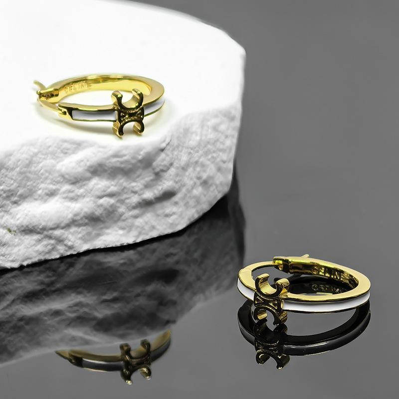 Серьги 2025 Ретро Белая Эмаль Триумфальная арка - Женские Классические Легкая Роскошь Ювелирные изделия