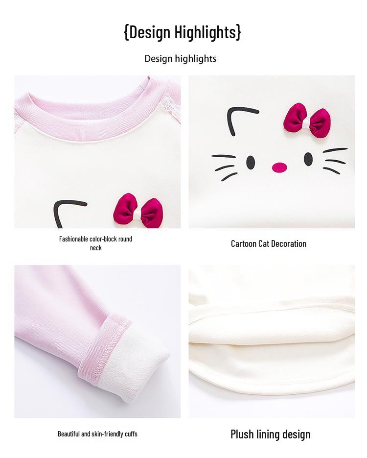 2025 Девочки Флисовая Подкладка Цельный Базовый Слой на Осень/Зиму - Утолщенная Футболка для Младенцев