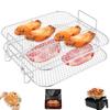 Air Fryer Rack Stainless Steel Double-layer Dehydrator Racks Multi-Purpose Stackable Steamer Roasting Rack Kitchen Baking Tools