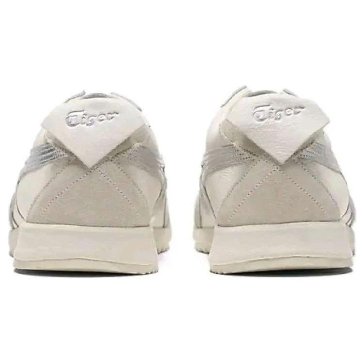 ONITSUKA TIGER Mexico 66 Leather Round Toe Lace-Up Shock Absorbing Wear-Resistant Low-Top Casual Shoes Unisex Sneaker White Silver 1183B889-106