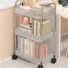 Movable Shelf with Wheels Multi-tiers Storage Rack Rolling Cart Transparent Basket Organizer Trolley for Snacks Cosmetics Bathroom