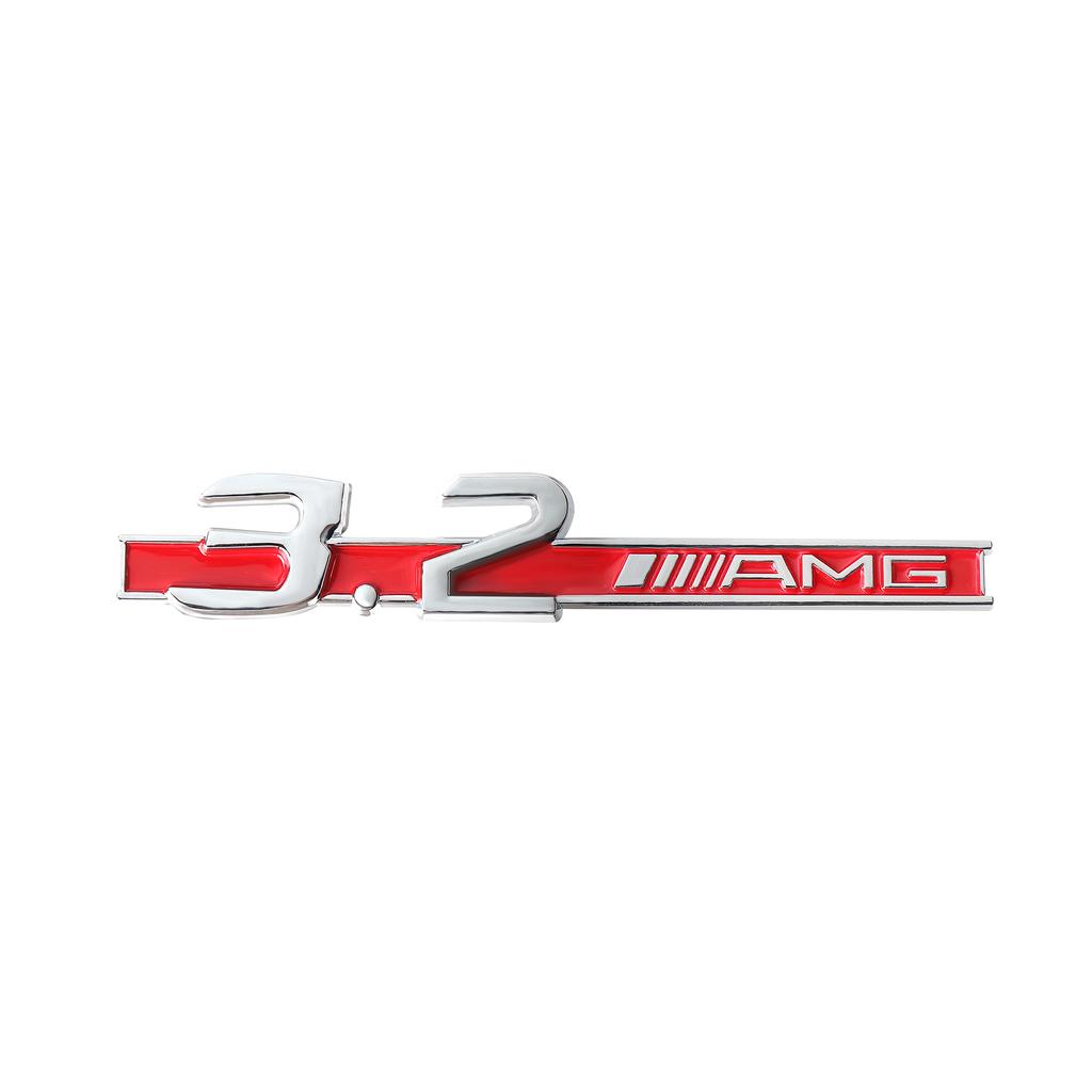 EJG4   1PCS 3D ABS Car Side Fender Emblem Decoration Sticker Auto Modification Accessories for Mercedes Benz 3.2 5.5 6.3 6.5 AMG Badge