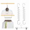 DUOFIRE Space-Saving Hanger, 12-Row Hanger, Vertical and Horizontal Use, Stainless Steel, Durable Hanger Hooks, Closet Storage, Magic Hanger (Set of 2